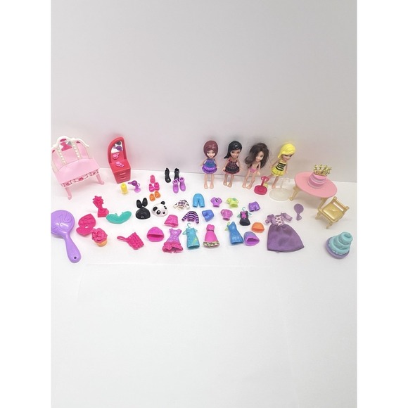 Barbie Other - Mini Barbie Lot 2010 4 Dolls 4" And Clothes, Shoes & Accessories 59 Pieces